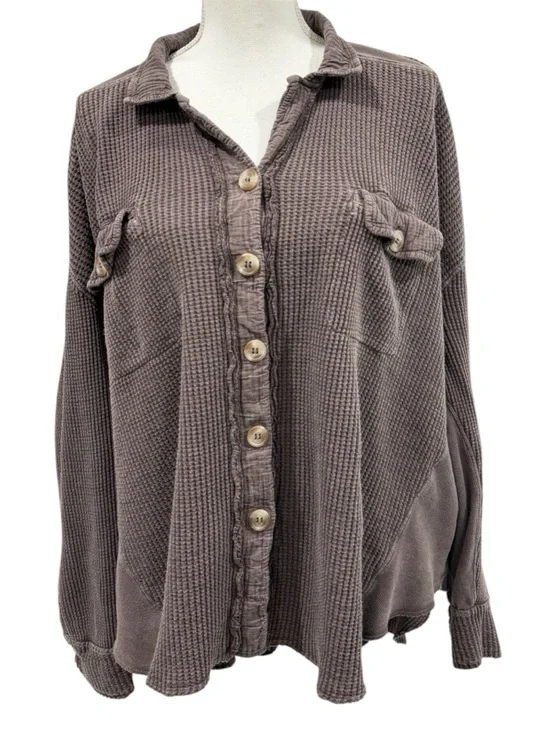 Free People One Scout Shaket In Mole - Picture 7 of 16